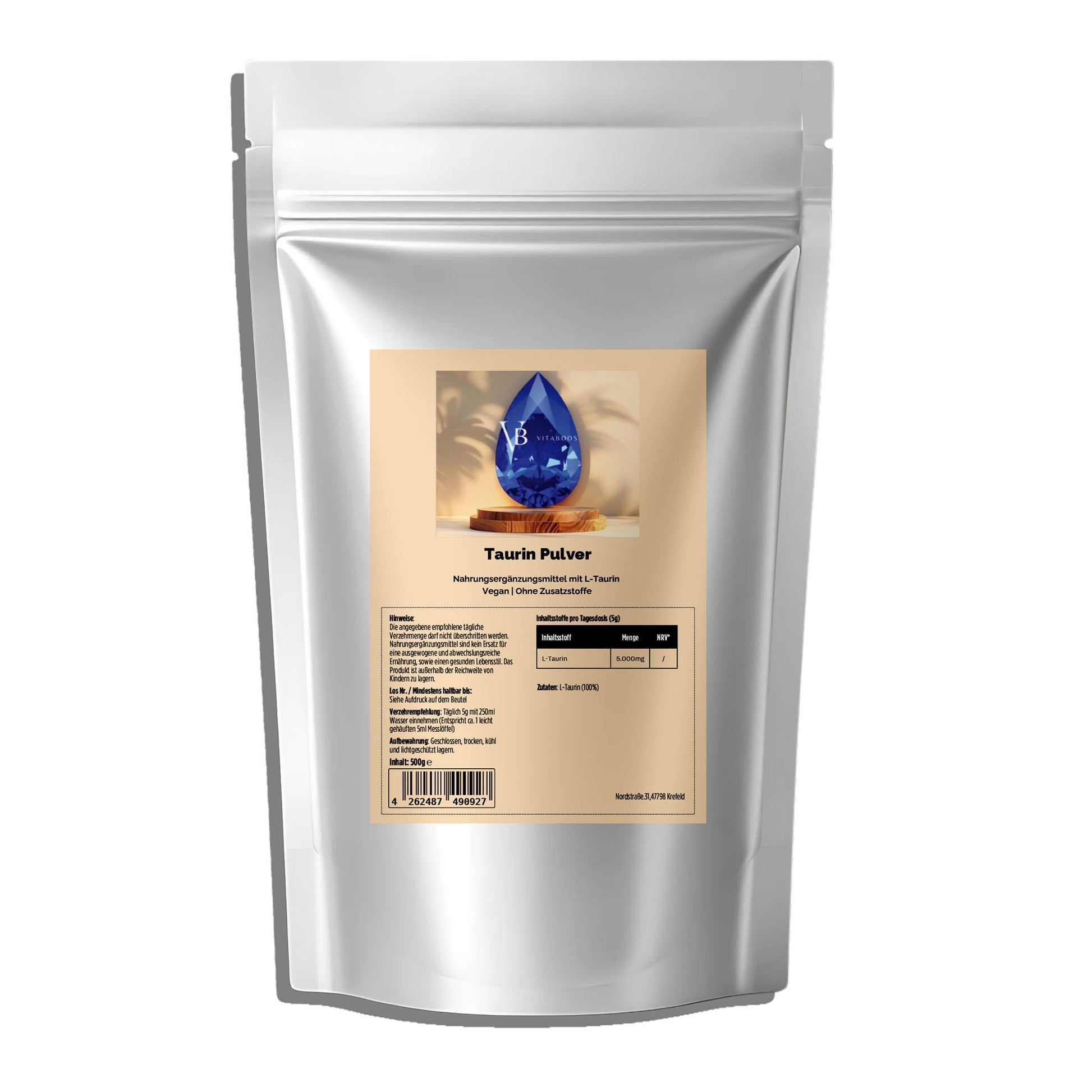 Taurin Pulver - 500g Doypack