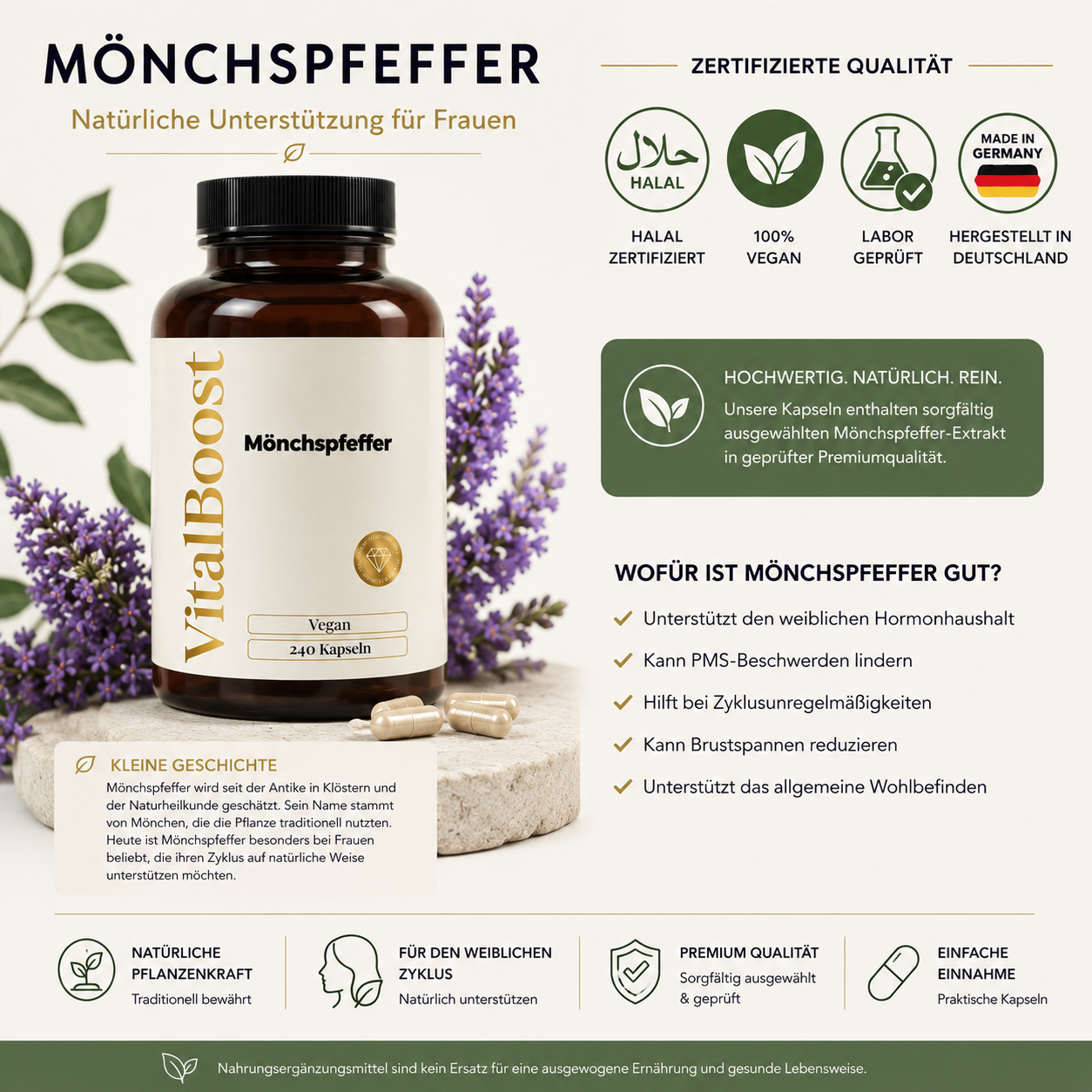 Mönchspfeffer - 240 vegane Kapseln