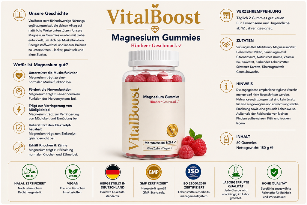 Magnesium + Zink + B6 Gummies - 60 Stk.