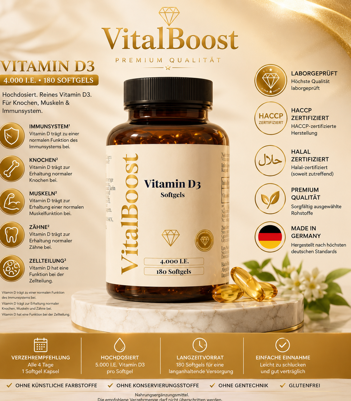 Vitamin D3 4.000 IE - 180 Softgels