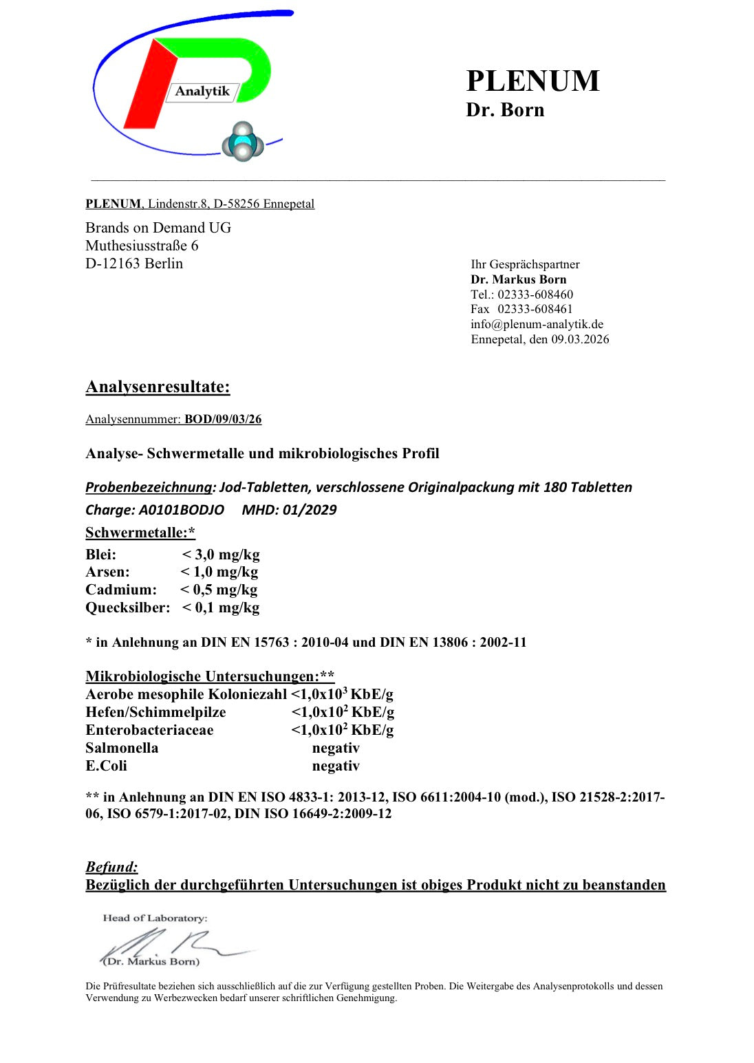 Jod - 180 vegane Tabletten