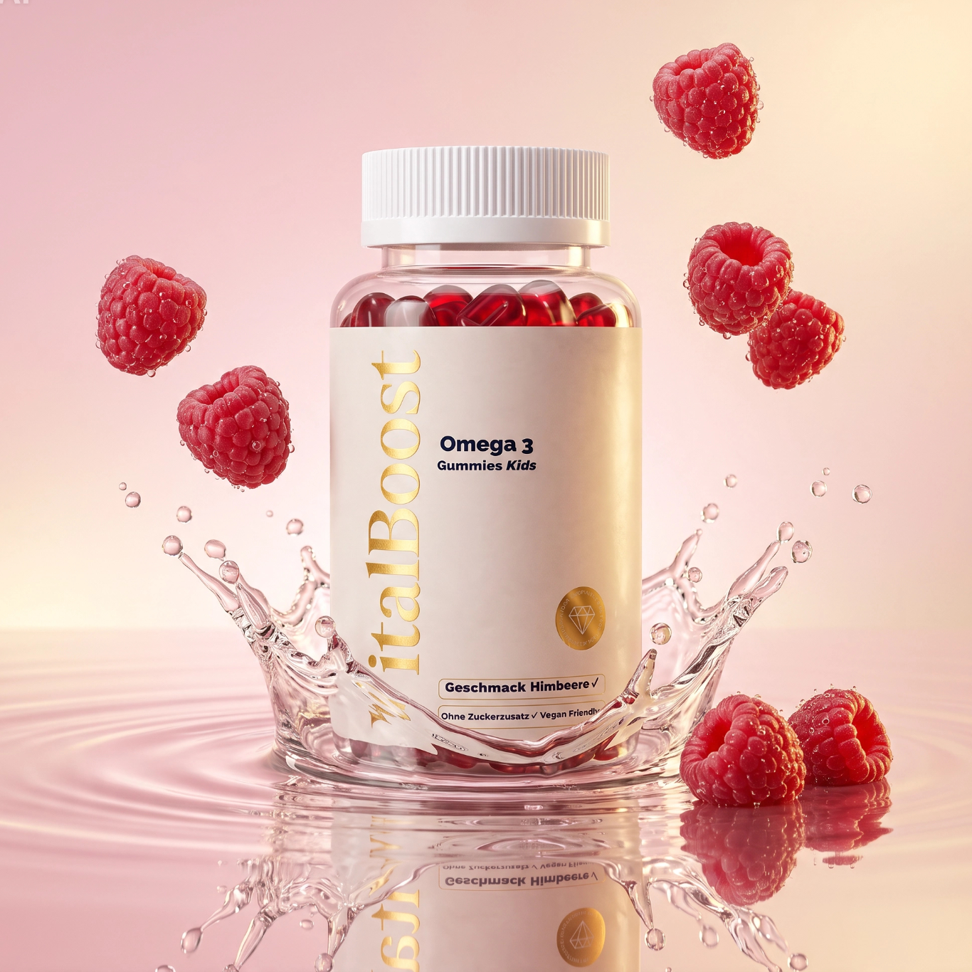 Omega 3 Gummies Kids - Himbeere - 60 vegane Gummies